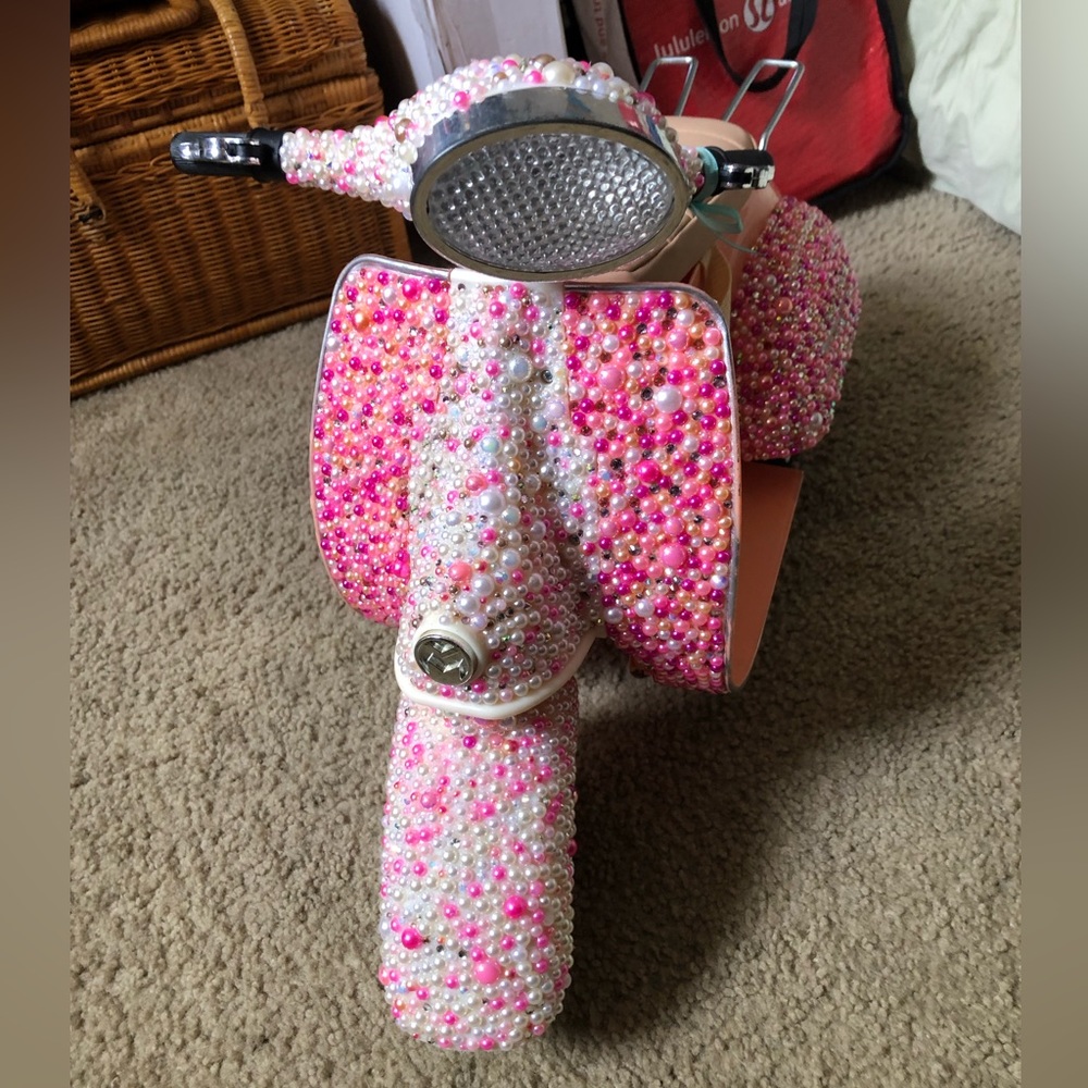 Bedazzled Pink (American Girl or Our Generation Doll) Scooter & Helmet - Picture 7 of 9
